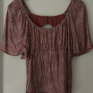 URBAN Romantics Pink/White Flutter Sleeve Blouse